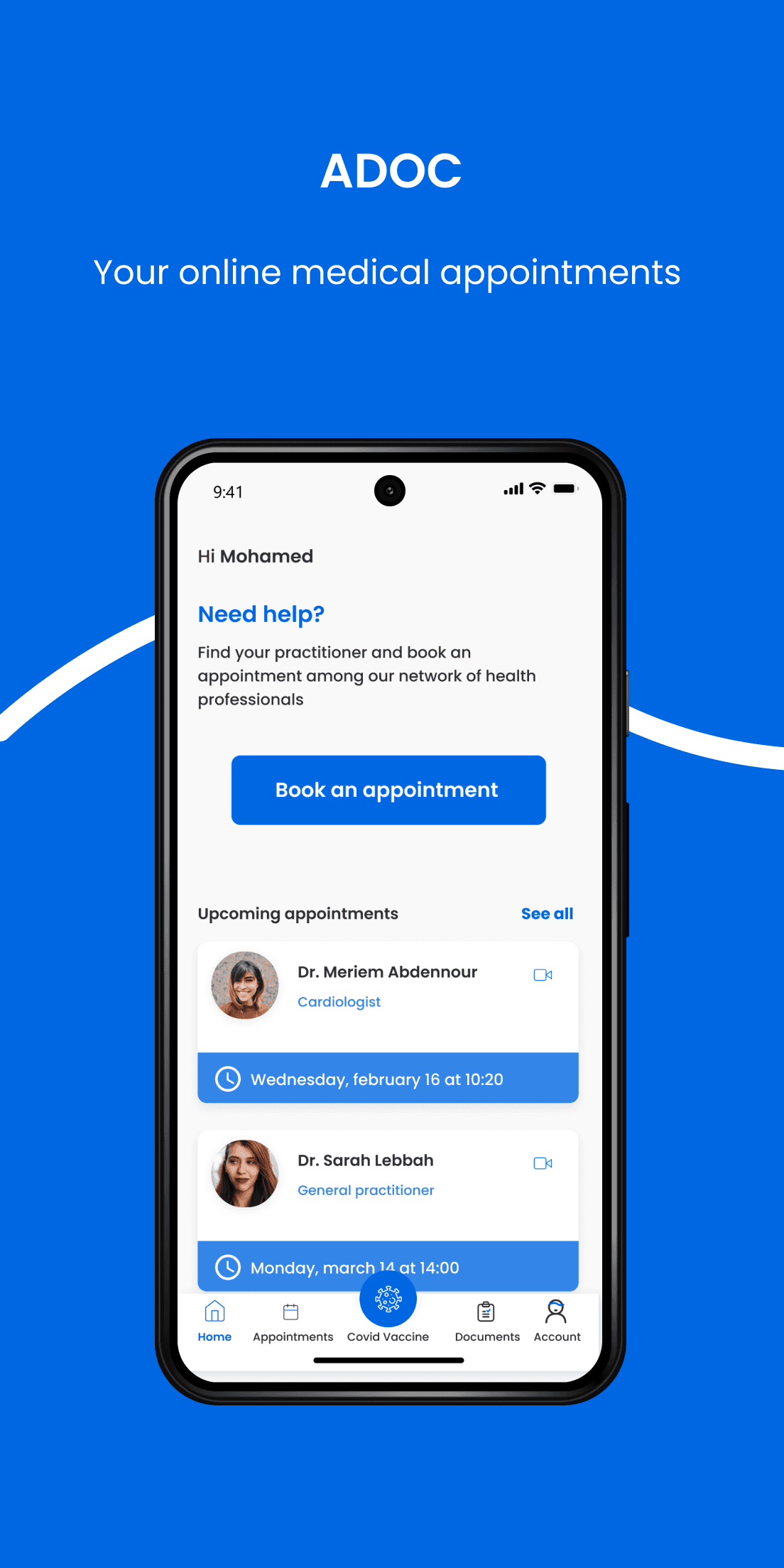 ADOC Medical App Mockups
